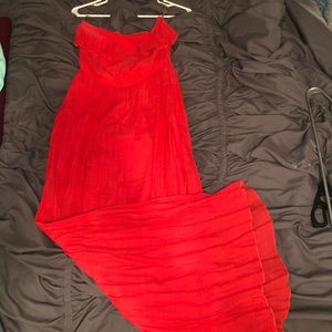 Pink strapless summer dress